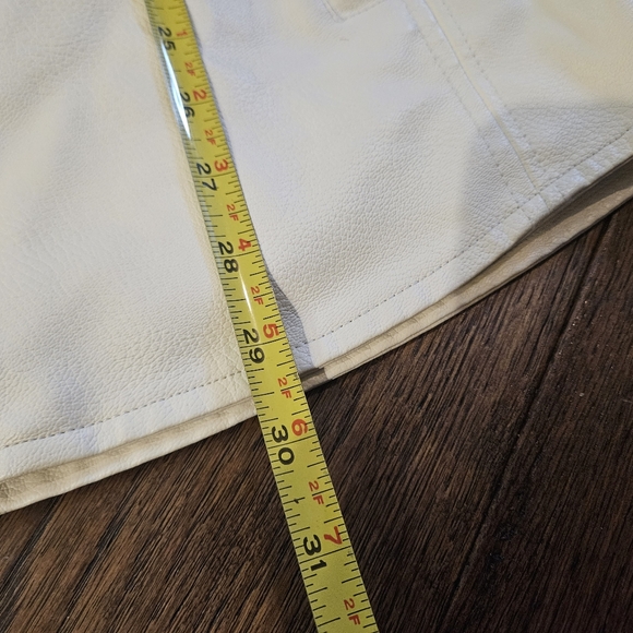 Fried Denim Faux Leather Jacket White Men's Size Medium Used Condition Zippers.  - Picture 9 of 14